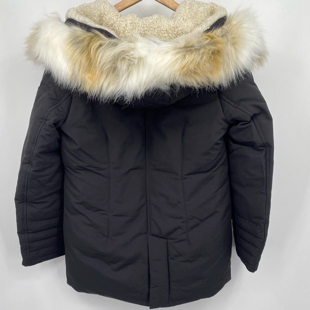 SAM EDELMAN Black Parka Faux Fur
Removeable Hooded Jacket Size S Water
Resistant - Picture 8 of 15